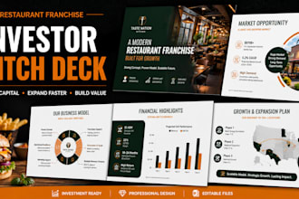create a restaurant franchise investor pitch deck for expansion