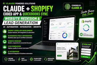claude shopify coded app sync quickbook claude website redesign lead generation