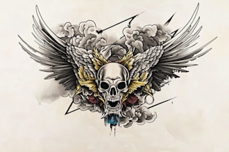 design a tattoo in black and white or in color