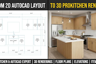 design 3d kitchen layout and cabinetry using pro kitchen and autocad