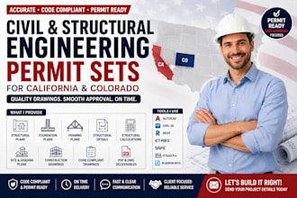 be your civil and structural engineer for california and colorado permit sets