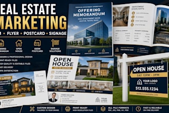 design real estate om brochure open house flyer eddm postcard investment signage