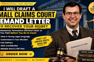 draft a small claims demand letter to recover money