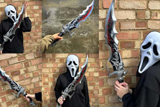 create custom cosplay props wearable game movie anime weapons for cosplay con