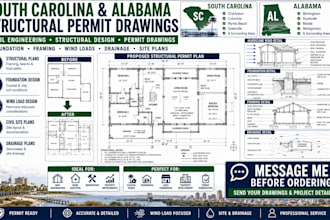 structural permit drawing and civil review for south carolina and alabama