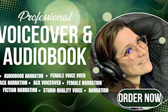 record fantasy audiobook female narrator, litrpg voice over, storytelling