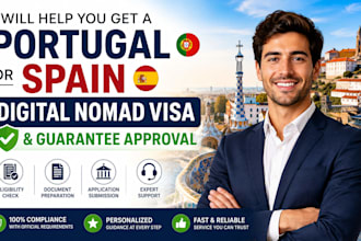 help you get a portugal or spain digital nomad visa and guarantee approval