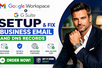 setup google workspace gsuite business email and fix dns records