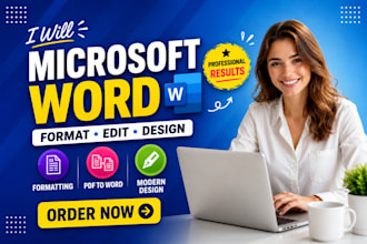 design, format, edit and type microsoft word documents