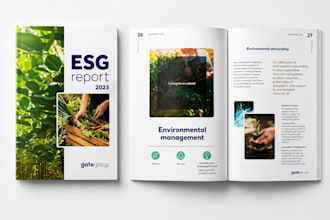 design annual report, csr, sustainability, esg report and business proposal