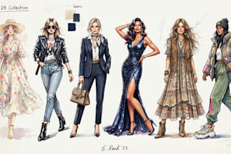 draw a fashion illustration or sketch
