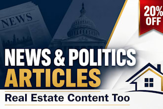write news, politics and real estate articles