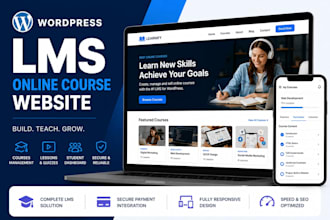 build an online course lms website on wordpress