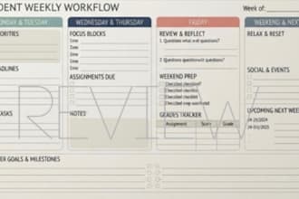 design simple and organized student digital planners