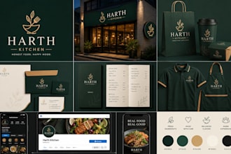 design restaurant branding, logo, menu design , brandkit rebrand brand identity
