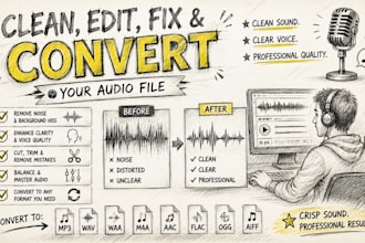 professionally clean up, enhance, and restore your noisy or distorted audio