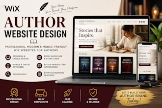 create a wix author website, writer website, book website and portfolio