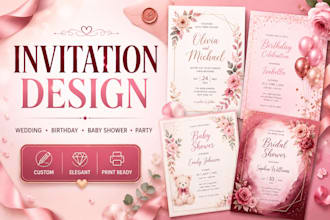 design wedding birthday baby shower and party invitations