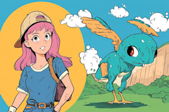 create vintage retro classic cartoon character illustration