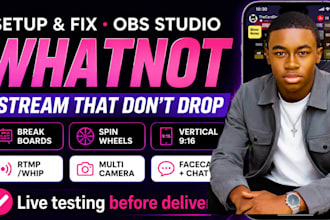 setup whatnot stream to obs, twitch, youtube tiktok and fix whatnot issues