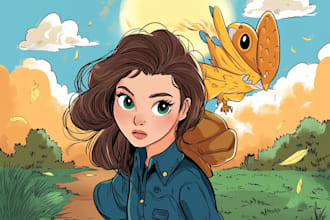 draw custom vintage cartoon character in classic style