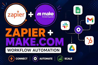 build zapier integrations and make com workflow automations