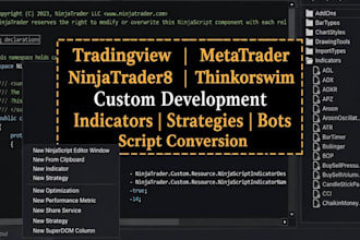 build ctrader, ninjatrader, thinkorswim tradingview indicator or strategy, bot