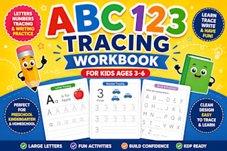 create an abc 123 tracing workbook for kids