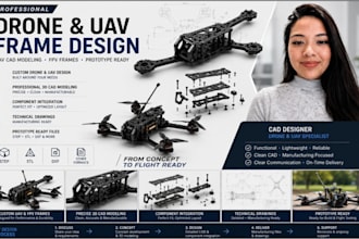 do drone frame design uav 3d cad model, fpv frame prototype aerospace cad