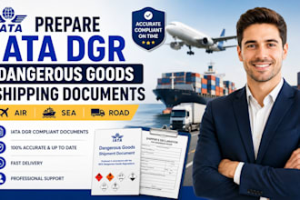prepare iata dgr dangerous goods shipping documents for air sea road