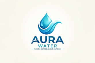design a fresh and refreshing water logo