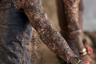 draw an awesome tattoo sleeve art