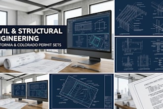 prepare california and colorado civil structural engineering permit drawings