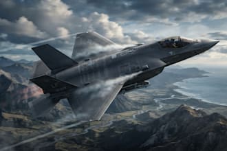 create realistic digital illustrations of military aircraft