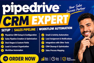 setup optimize pipedrive CRM pipedrive sales pipeline and workflow automation