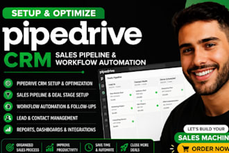setup optimize pipedrive CRM pipedrive sales pipeline and workflow automation