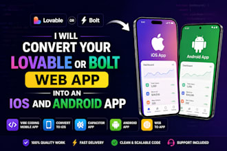 convert lovable or bolt web app into an ios and android app
