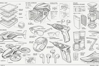 industrial and product design concept sketches