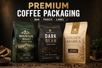 design premium coffee packaging and coffee bag design