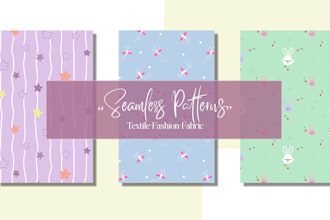 create unique seamless kids pattern design for textile