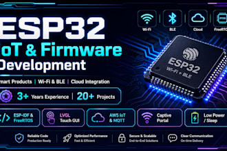 do esp32 programming, iot firmware development and smart devices