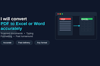 convert PDF to excel, word or scanned documents accurately