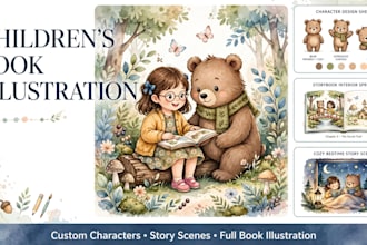 design children story book bedtime story illustration children book illustration