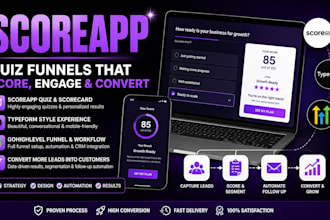 build scoreapp quiz funnel scorecard typeform gohighlevel sales funnel workflow