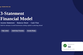 an investor ready 3 statement financial model