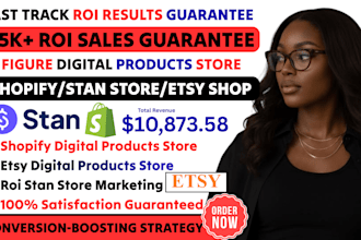 setup 7figure shopify digital product store etsy shop stan store digital store