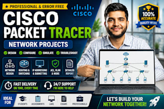 design and configure cisco packet tracer network projects