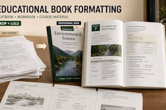 format educational textbook workbook and course material for kdp, lulu paperback