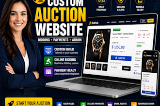 build a custom auction website with bidding and payment system