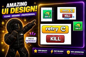 design professional roblox UI, gui and icons